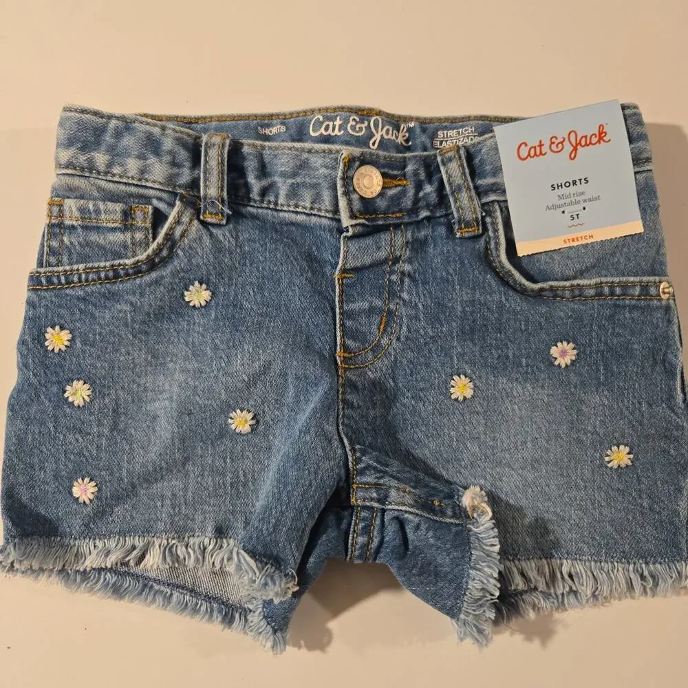 Cat & Jack‎ Denim Floral Shorts 5T